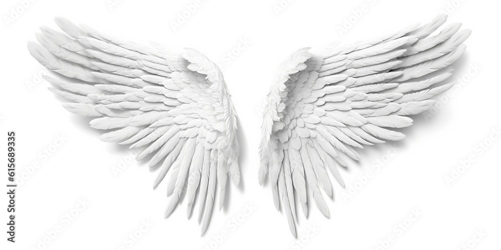 Obraz premium white wings isolated on a white background