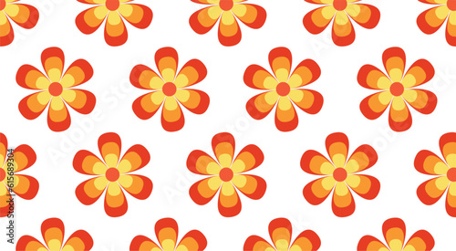 seamless pattern with flowers multicolor orange tone