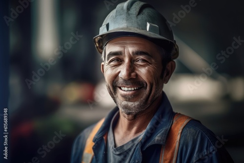 Happy and enjoy of team construction worker working at construction site. Generative Ai © tong2530