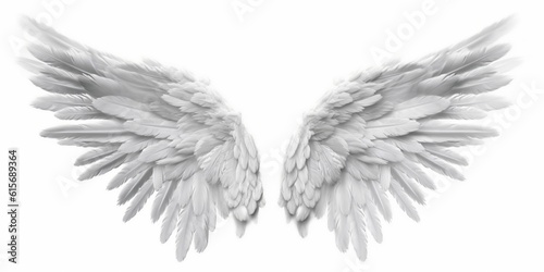 white wings isolated on a white background