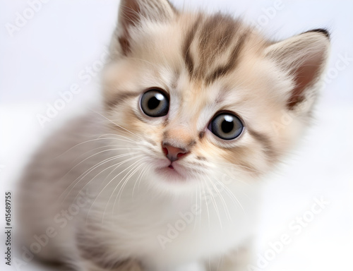 kitten portrait on white background © sam