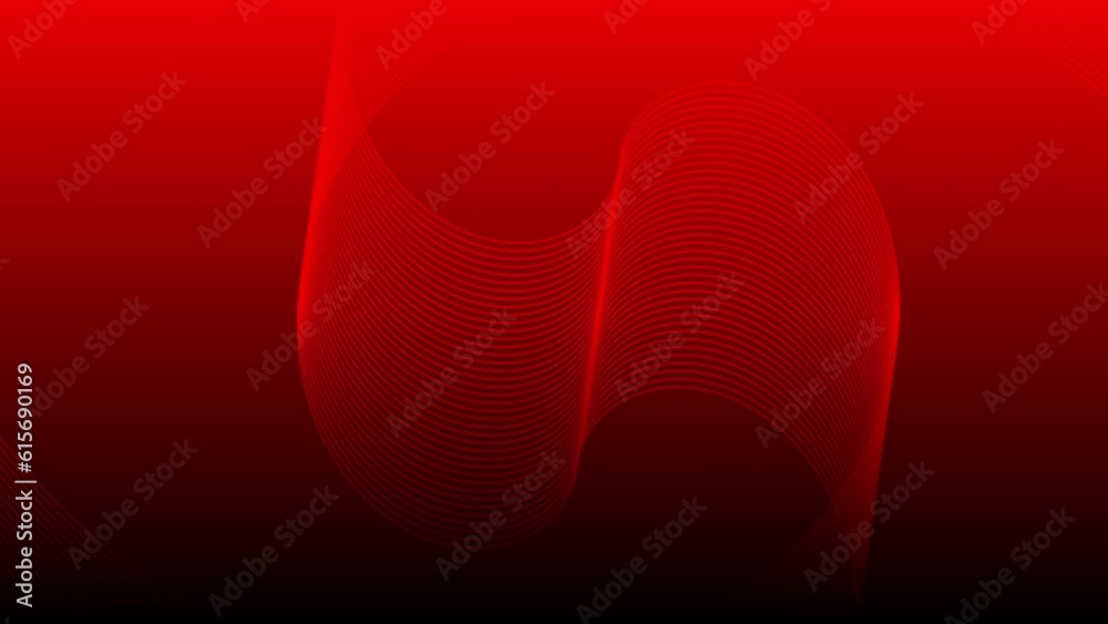 Abstract wavy lines background looped animation. bright red and orange ...