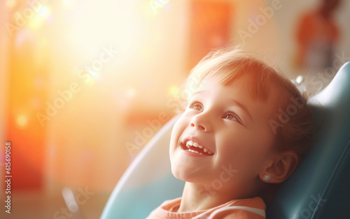 Child at the dentist's appointment. Treatment of a child's teeth.