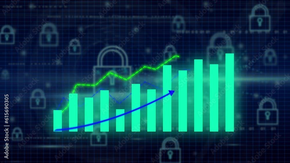 Graph with rising up arrow ,Financial data,diagrams showing a steady increase in profits. e_74 Graph with rising up arrow ,Financial data,diagrams showing a steady increase in profits. e_74