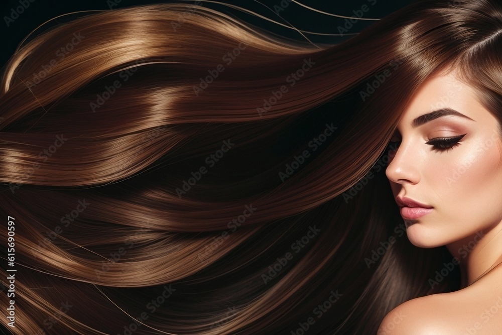 Long healthy hair, generative ai Long healthy hair, generative ai