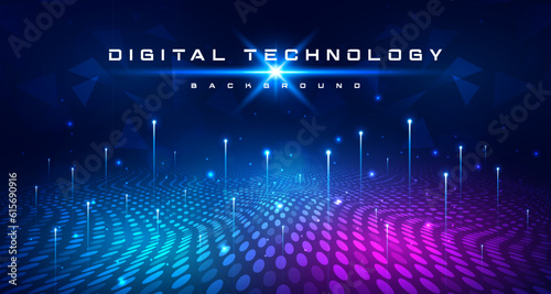 Digital technology metaverse neon blue pink background, cyber information, abstract speed connect communication, innovation future meta tech, internet network connection, Ai big data, illustration 3d