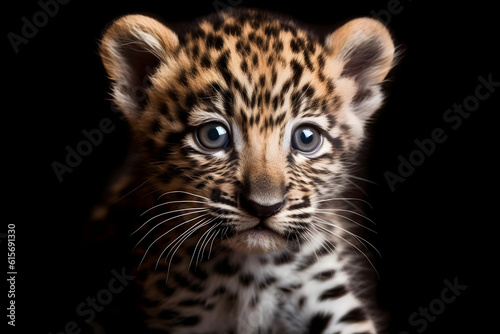 portrait of a baby leopard