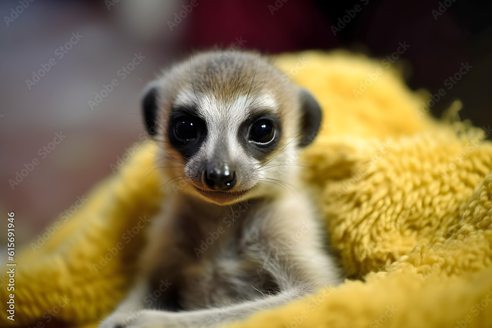 Fototapeta premium portrait of a baby meerkat