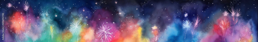 Fototapeta premium 夜空に輝く花火 Generative AI