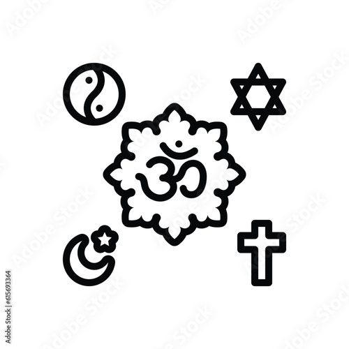Black line icon for religious 