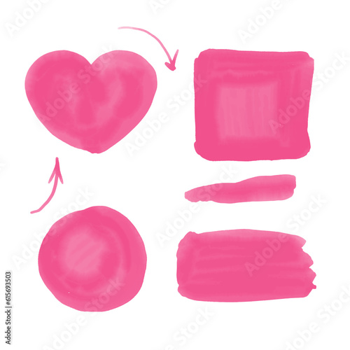 Pink watercolor spot isolated on white. Hand drawn vector background for your design photo