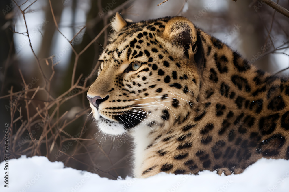 close up of a amur leopard close up of a amur leopard
