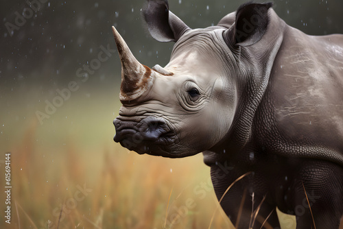 black rhino in the wild © sam