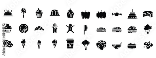 gastronomy,  food, drink, lunch, meal, solid icon pack, 30 icon pack