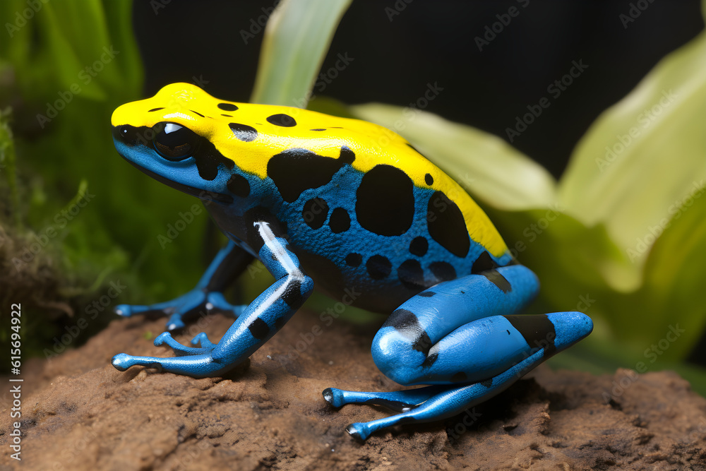 Fototapeta premium amazonian poison dart frog sitting on a log