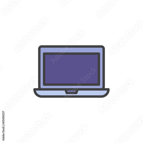 Laptop computer filled outline icon