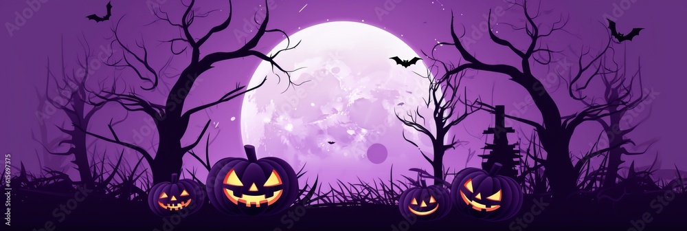 Illustration halloween greeting background made with Generative AI