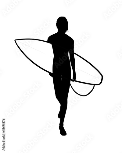 Silhouette of a Surfer Girl © Keiko