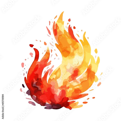 Abstract Paint Watercolor Fire Element 