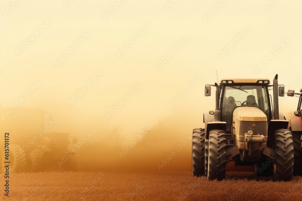 Fototapeta premium Agricultural machines. Generate Ai