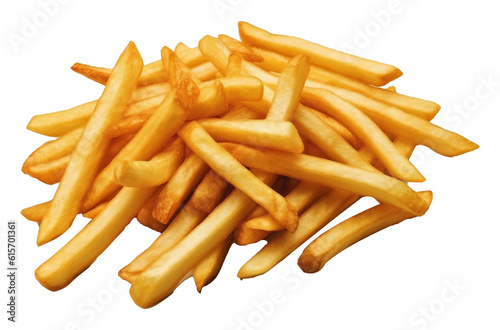 french fries on white background, AI generative