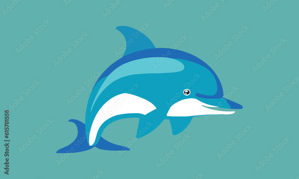 Fototapeta premium Minimal Dolphin Logo Icon Design Illustration
