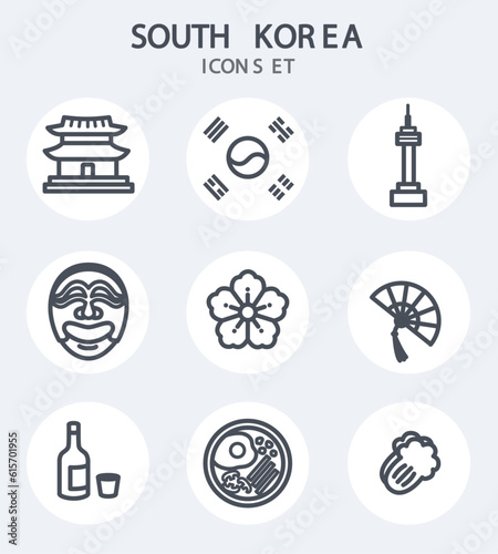 South korea icons set , 남한 아이콘 세트