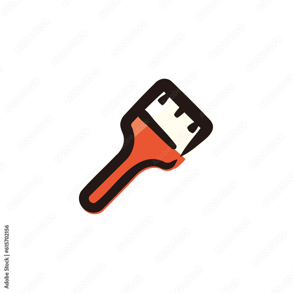 Paint brush - Tool icon/illustration (Hand-drawn line, colored version)