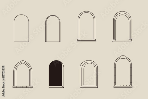 Arch frame design elements, Vector illustration set