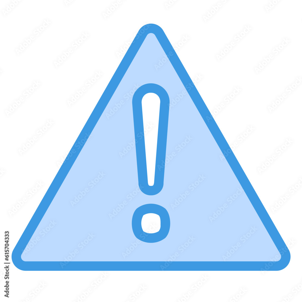 Warning icon in blue line style, use for website mobile app presentation Warning icon in blue line style, use for website mobile app presentation