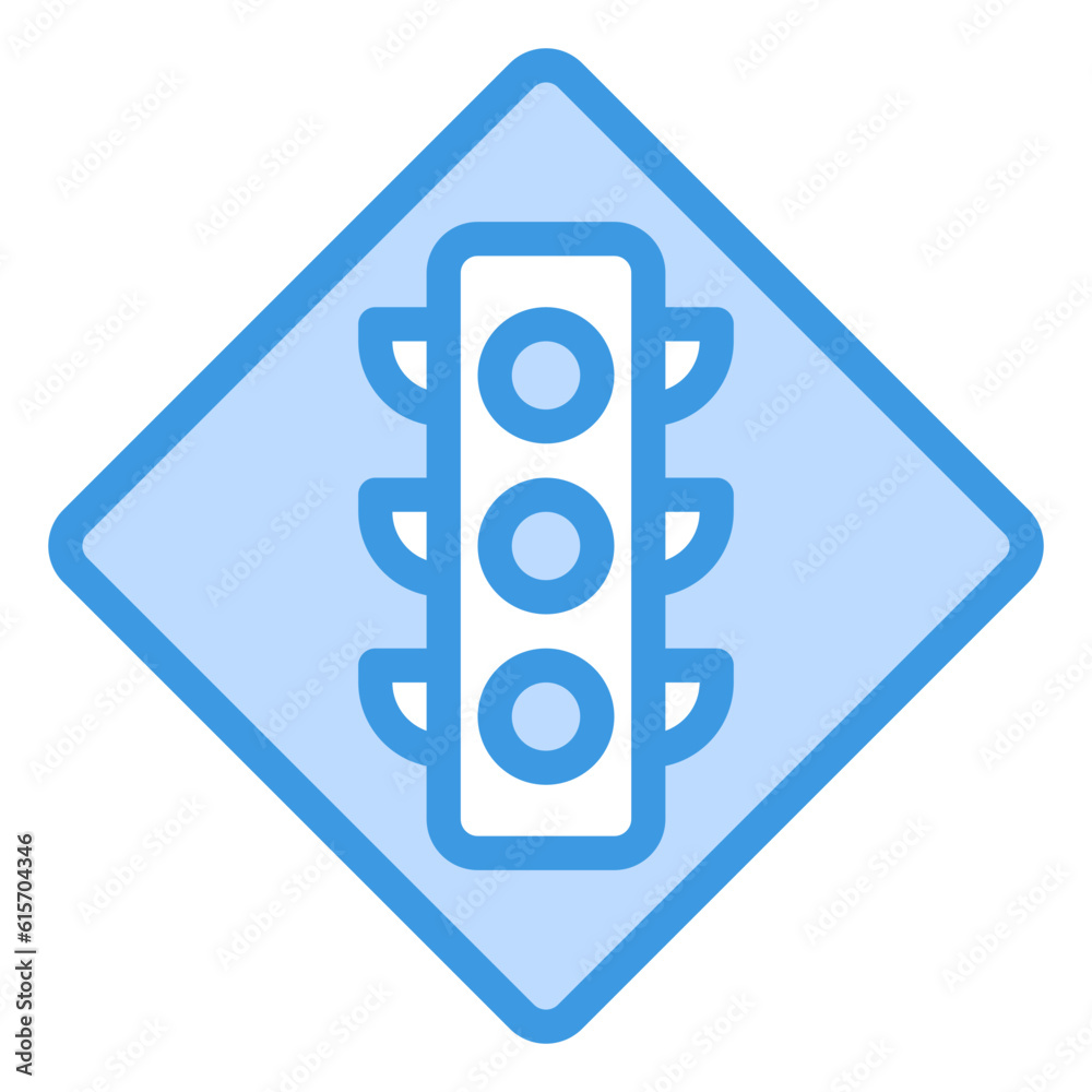 Traffic light icon in blue line style, use for website mobile app presentation Traffic light icon in blue line style, use for website mobile app presentation