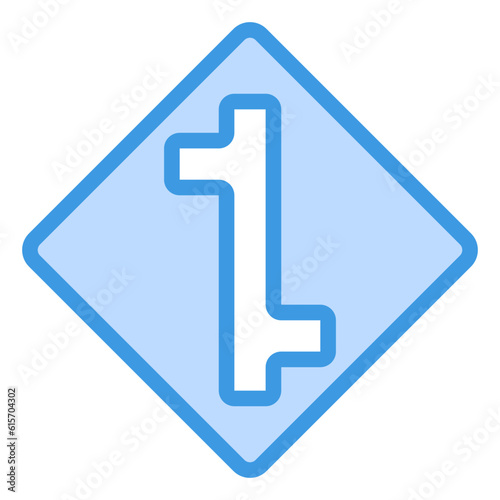 Junction icon in blue line style, use for website mobile app presentation