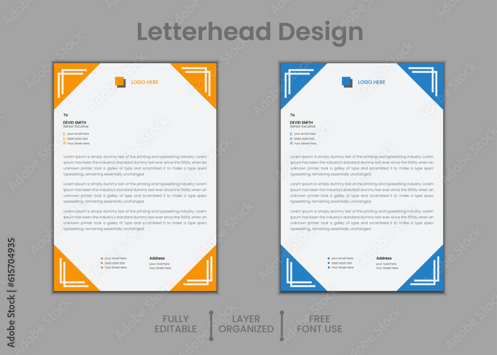 Obraz premium modern business letterhead in abstract design Abstract Letterhead Design Modern Business Letterhead Design Template