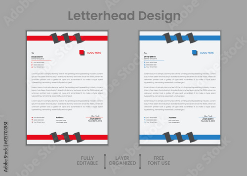 modern business letterhead in abstract design  Abstract Letterhead Design Modern Business Letterhead Design Template
