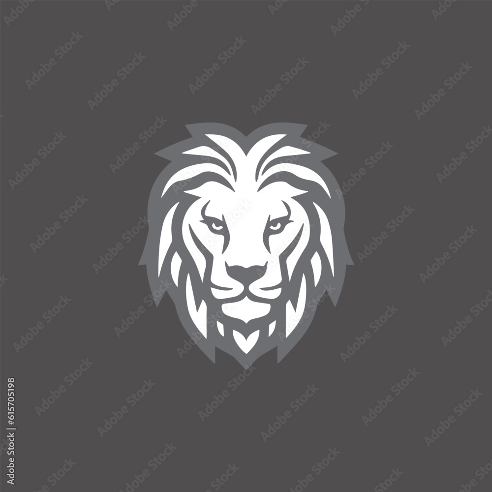 Abstract Lion logo or lion head logo isolated on Plain background