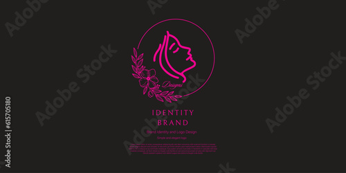 women and flower for logo design and branding or nature idea