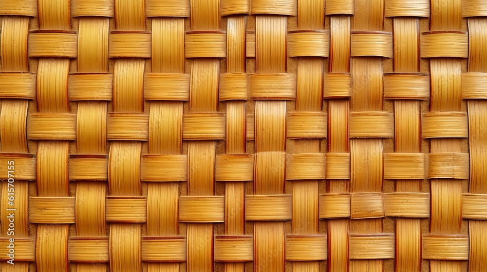 Old bamboo weaving pattern, woven rattan mat texture Generative AI Old bamboo weaving pattern, woven rattan mat texture Generative AI