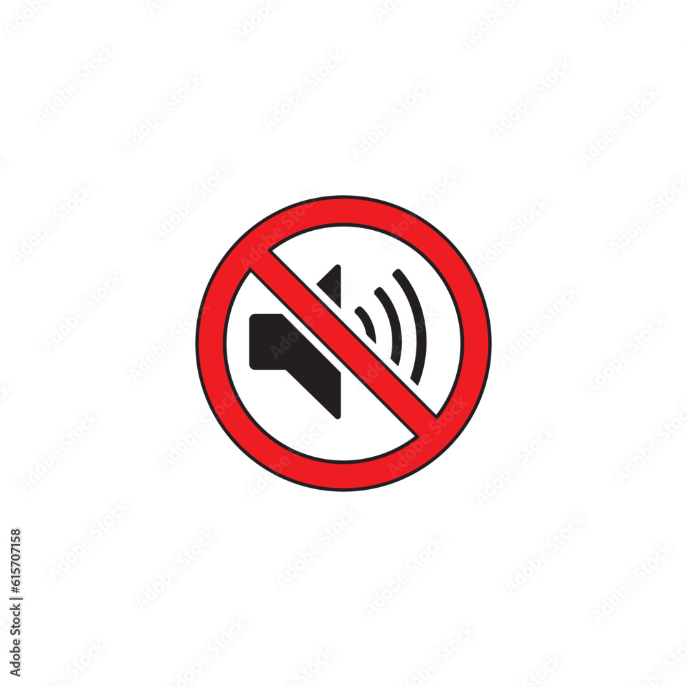 sound is prohibited icon symbol sign vector