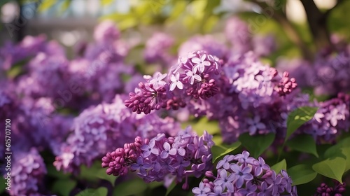 Beautiful purple background from lilac flowers close-up. Spring flowers of lilac Generative AI