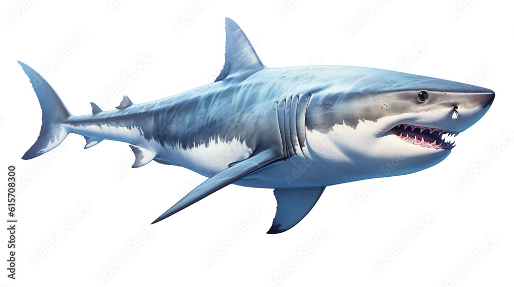 Obraz premium A white shark isolated on transparent background, Generative AI