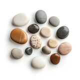 Different stones on white background, Generative AI