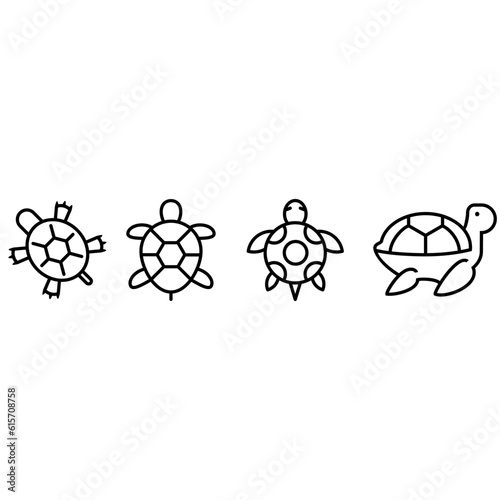 Turtle icon vector set. animal illustration sign collection. aquatic symbol.