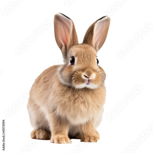 Whole body of cute rabbit isolated on transparent background. Generative AI. © SaraY Studio 