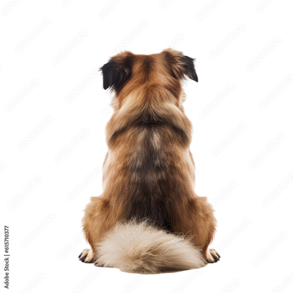 dog back view isolated on white Stock Photo | Adobe Stock