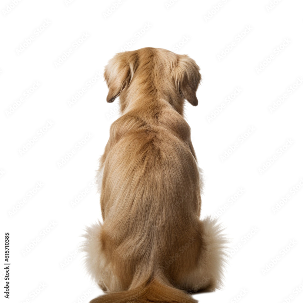 dog back view isolated on white Stock Photo | Adobe Stock