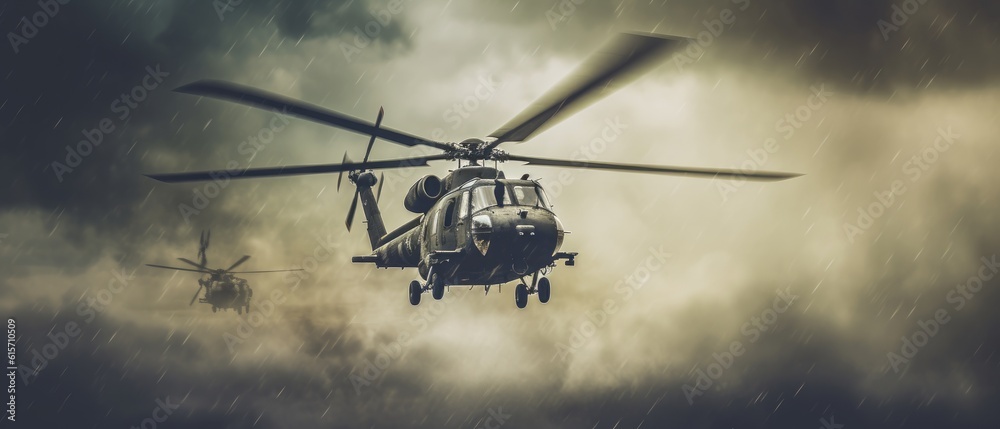 Military helicopter. Generative AI Military helicopter. Generative AI