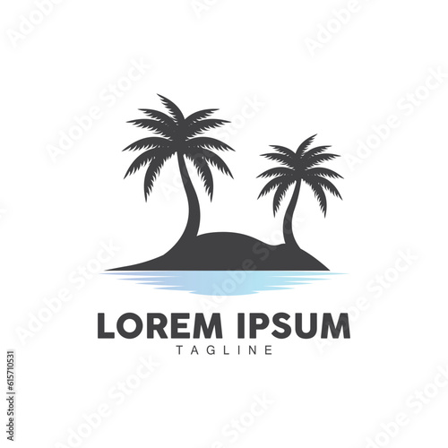 Wallpaper Mural Coconut Tree Logo, Palm Tree Sunset Beach Vector, Elegant Minimalist Simple Design, Symbol Template Icon Torontodigital.ca