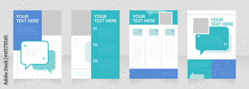 Customer assistance blank brochure layout design. Project info. Vertical poster template set with empty copy space for text. Premade corporate reports collection. Editable flyer paper pages