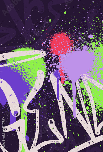 multicolored background poster, graffiti letters, bright colored inscriptions in the style of graffiti street art