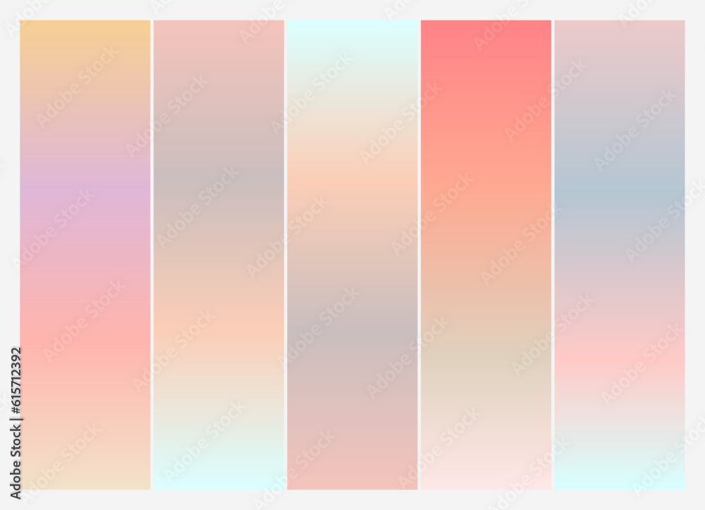 Vector colorful gradient collection. Holographic Background.